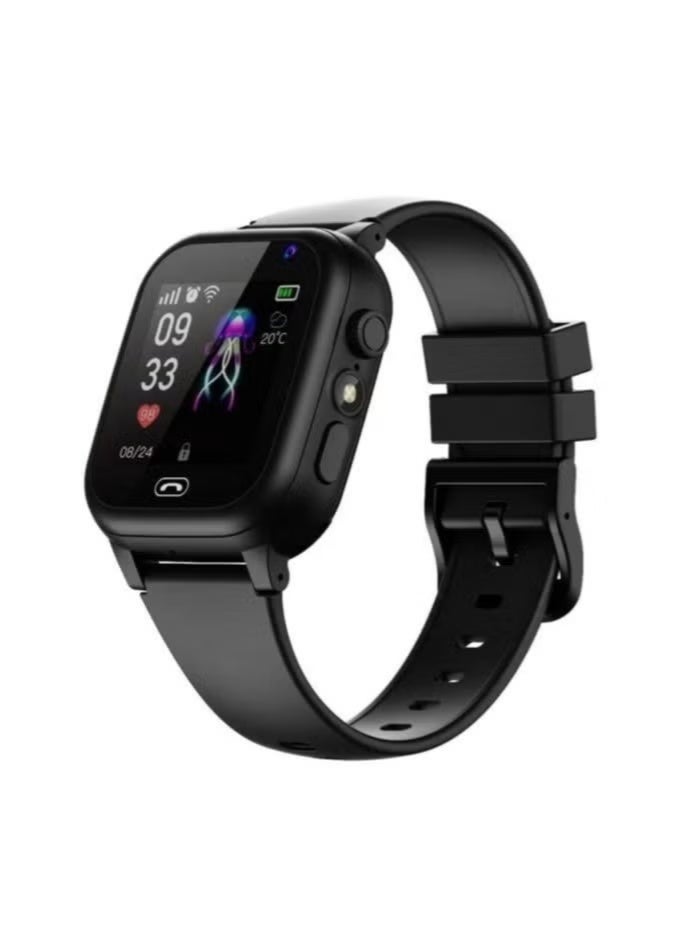 Smartbarry W008 Pro Kids Smartwatch – 4G GPS Tracker, Camera, Voice Chat, SOS Alert, Pedometer & Sleep Monitor, Durable Design, Black